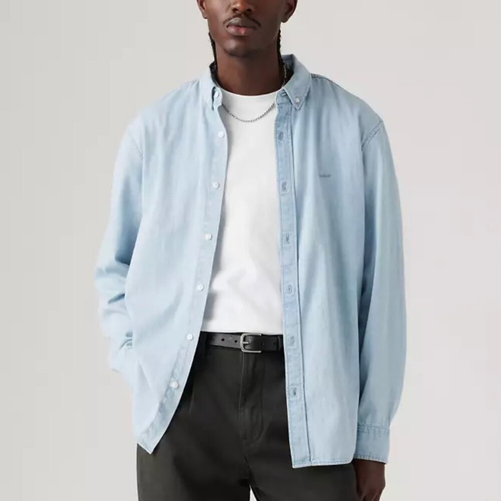 Levi's Men's Authentic Button-down Shirt, Andre Light Wash, Large, NWOT
